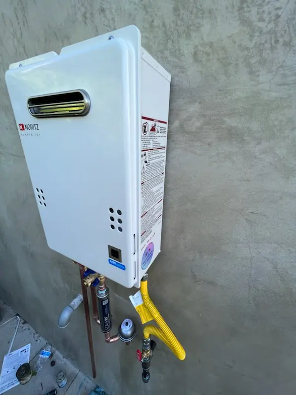 Tankless water heater installation for Wolf Ranch homes